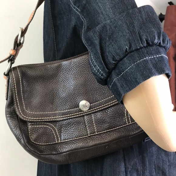 COACH Dark Brown Medium Leather Hobo Bag - Picture 8 of 8